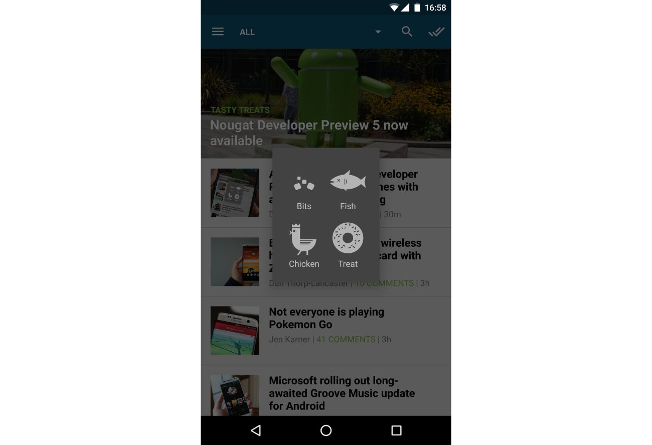 Пасхалка в Android Nougat